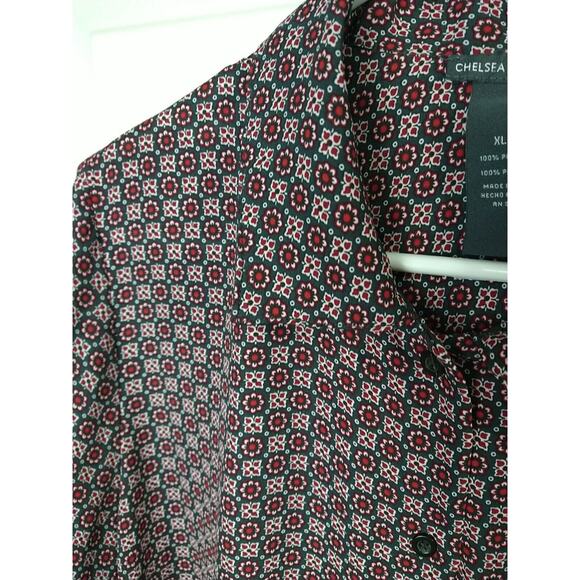 Chelsea & Theodore Shirt Woman XL Collared Button Long Sleeve Floral Check - Picture 3 of 8